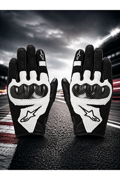 GÜMRÜK BEY Alpinestars Smx-1 Air V2 Motorcycle Gloves Size L – Black/White Pr...