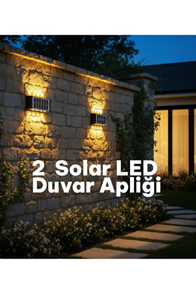 lstri Solar LED Duvar Apliği 8 Ledli Bahçe Aydınlatması – Güneş Enerjili Dış ...