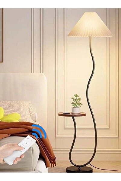 TAPIT Floor Lamp Standing Light Nordic Iron Floor Lamp With Wood Table Standi...