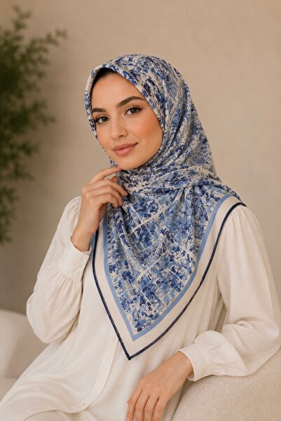 İmajButik Lacivert Pamuklu Soft Eşarp