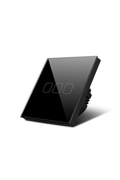 oddity Üçlü Vavien Dokunmatik Işık Anahtarı Siyah Cam Panel Nötrsüz 2 Way 3 K...