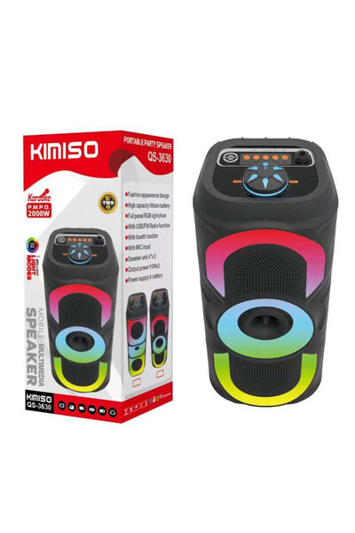 KİMİSO QS-3630 Ασύρματο Ηχείο Καραόκε Bluetooth με Φωτισμό LED
