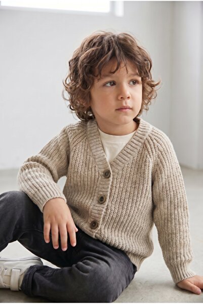 Babily Seamless Premium Knitwear Cardigan Flexible Unisex Buttoned Children's...