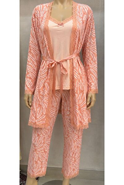 Pijamoni Fransız Kadife Kadın 3’lü Pijama Takımı