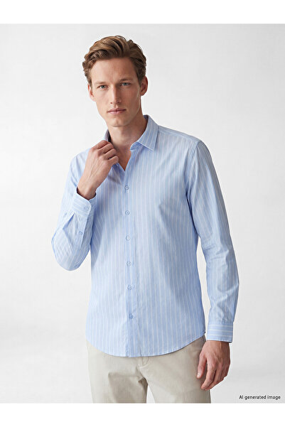 LC Waikiki Vizyon New Season Regular Fit Striped Gabardine Men's Shirt