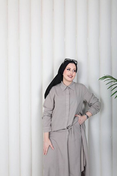 naimabutik Pamuk Pantolonlu Pardesü Tesettür Takım
