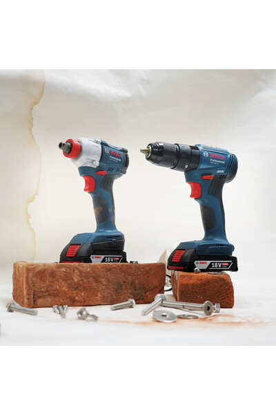 Bosch GDX 18V-285 GSB 185-LI 18V 2 Ah. Çift Akülü Vidalama ve Somun Sıkma Seti
