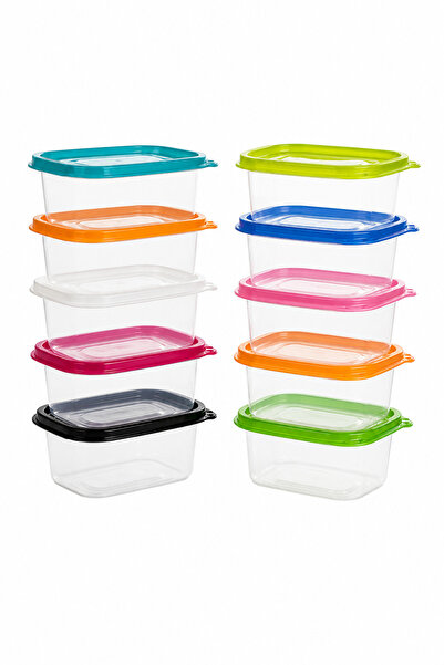 PUPSI Set 4 Caserole pentru Depozitare Alimente cu Capace Colorate, Recipient...