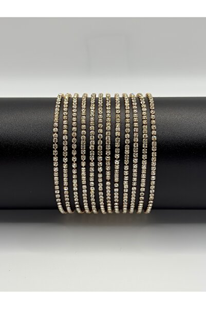 yücel bijuteri Zircon Stone Waterway Rubber Bracelet (6 Pcs)