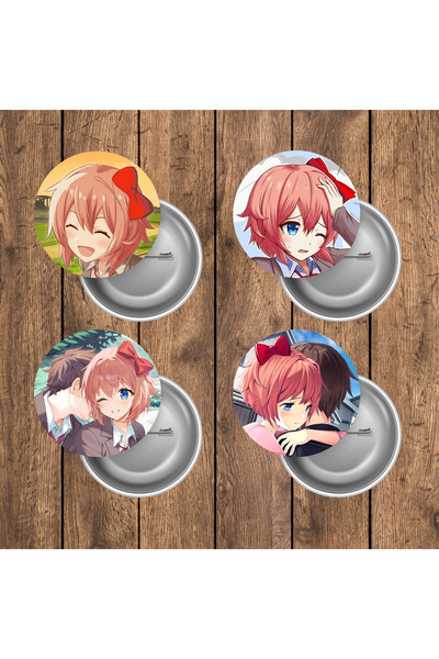 mertfigur Doki Doki Literature Club DDLC Anime Buton Rozet Seti (44 mm)