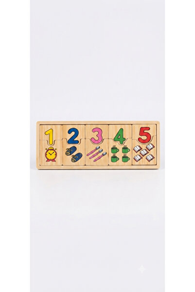 Gazi'nin Oyuncakları Wooden Number Matching and Puzzle Game - Preschool Monte...