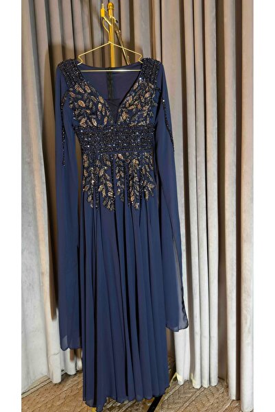 To Be Navy Chiffon Dress