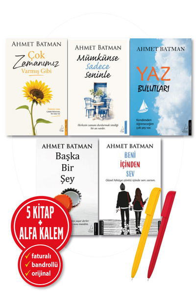 Destek Yayınları Alfa Kalem+Ahmet Batman 5 Kitap Çok Zamanımız Varmış Gibi+Mü...