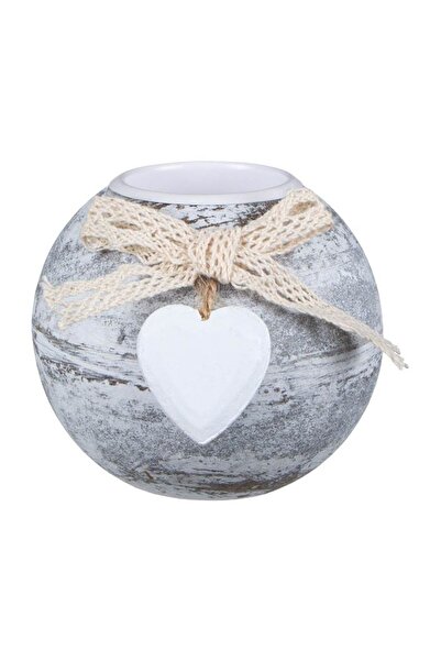 Jumbo Suport din Lemn pentru Lumânare Alb, Detaliu Chic pentru Decor, Ø8cm