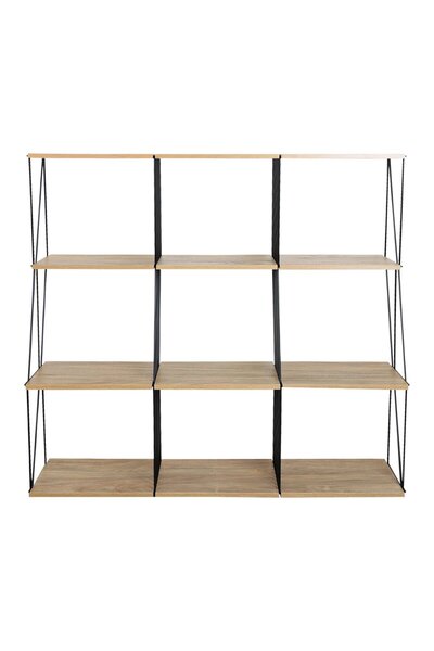 Malizia Malaysian Wood Shelf Unit Divided into 4 Floors Multi-Use Plywood 117...