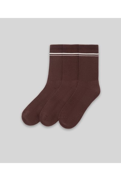 MONSIEUR CHAUSSETTE Striped Unicolor Towel Socks 3-Pack