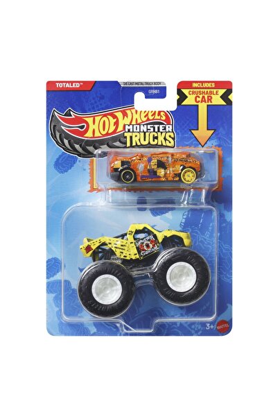 HOT WHEELS Monster Truck Totaled, mașinuță metalică, galben