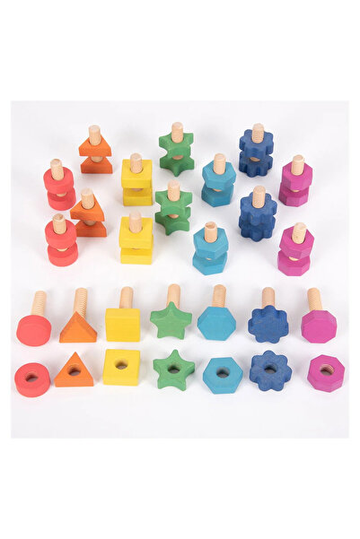 TickiT Set șuruburi și piulițe din lemn Tickit, Nuts & Bolts