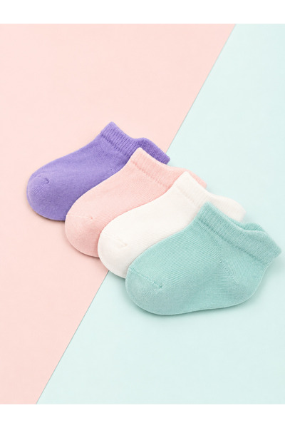 KARAMİLA Cotton Baby Booties Socks / Seamless Toe / Set of 4