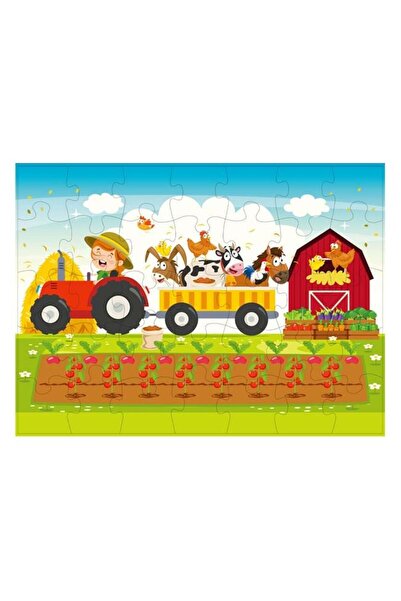 Jumbo Puzzle Fermă cu Animale și Tractor, 35 piese
