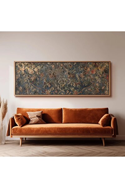 dekorodam Ahşap Çerçeveli Panoramik Oturma Odası Salon Tablosu