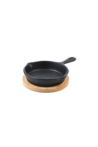 Estia Home Art ESTIA ΤΗΓΑΝΙ ΣΕΡΒΙΡΙΣΜΑΤΟΣ IRON MANTEMENIO 10cm ΜΕ ΒΑΣΗ BAMBOO
