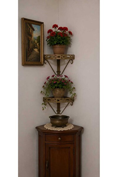 Home köşe çiçek saksılığı 2.li