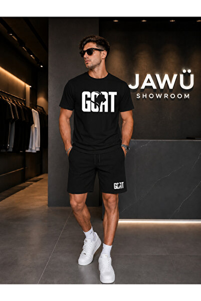 JAWÜ STYLE Goat Printed T-Shirt-Shorts Set Oversize