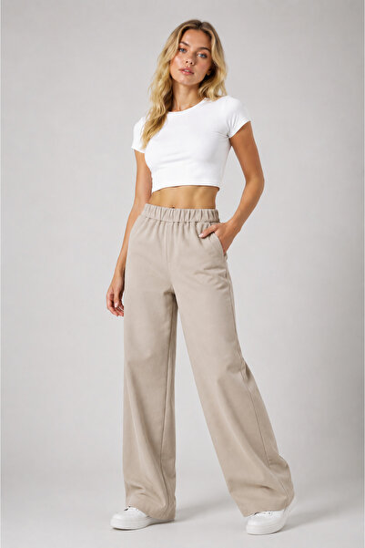 FREYA MODA Loose-Fit Comfortable Gabardine Trousers