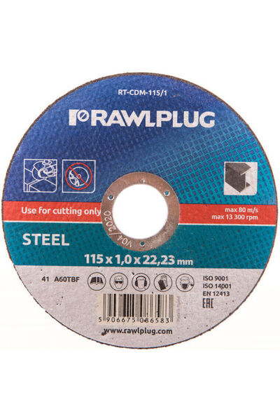 RAWLPLUG Disc de tăiere metal, diametru 115mm, 25 bucăți