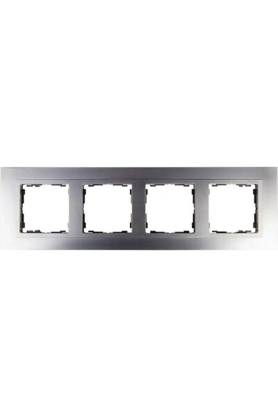 Kontakt-Simon Simon 82 Ramă cvadruplă orizontală din aluminiu, argintie, alum...