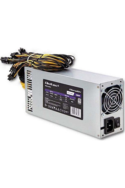 Qoltec Sursă de alimentare PC PCI-E 1800W Neagră Complet Modulară 80 Plus Pla...