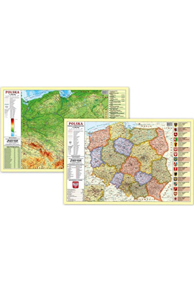 OEM Covoraș de birou Hartă administrativă fizică Polonia