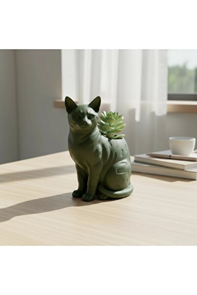 OEM Mini Ghiveci Decorativ Forma Pisica Bengal Imprimat 3D