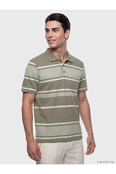 LC Waikiki Peak New Season Polo Neck Striped Men's T-Shirt
