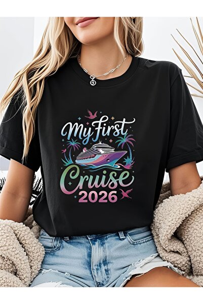 23 nisan تي شيرت مطبوع عليه My First Cruise 2026، قميص كاجوال بأكمام قصيرة وي...