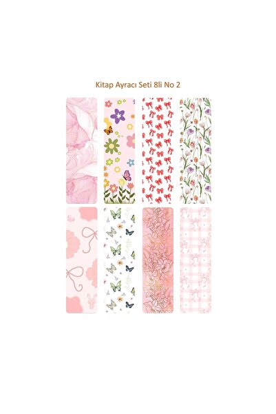 Seçkin Trend 8-Piece Bookmark Set-2, 4X14Cm, Laminated Coating for Water and ...