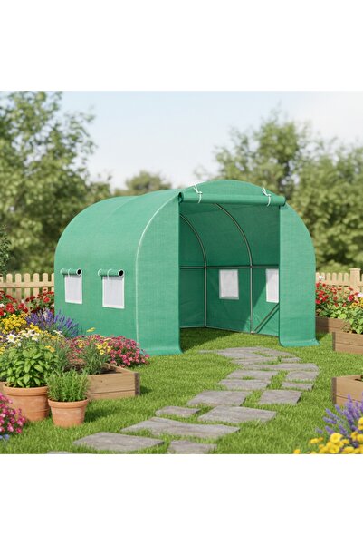 Avex Seră de grădină 200x200x200 cm, folie PE cu plasă UV, 140 g/m²