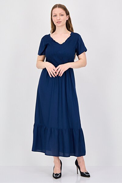 Epiphany Women Textured Midi Dress, Navy