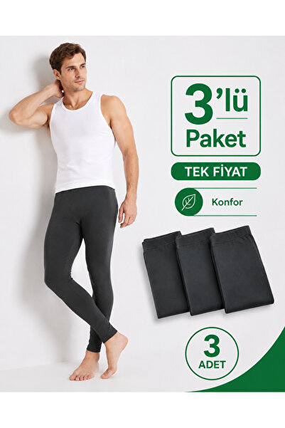 don-x | Erkek Rahat Kışlık Termal Tayt Eko 3'lü Paket ANTRASİT ( 3 ADET )