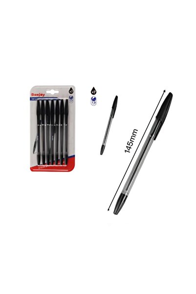 idei Set 7 Pixuri Simple cu Capac, Cerneală Gel Neagră, Vârf 1,0 mm, Lungime ...
