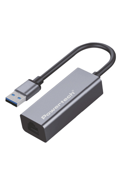 POWERTECH αντάπτορας δικτύου PT-1454, USB, 1000Mbps Ethernet, γκρι