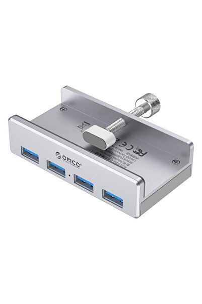 Orico USB hub MH4PU-P με σφιγκτήρα, 4x θυρών, 5Gbps, USB σύνδεση, ασημί