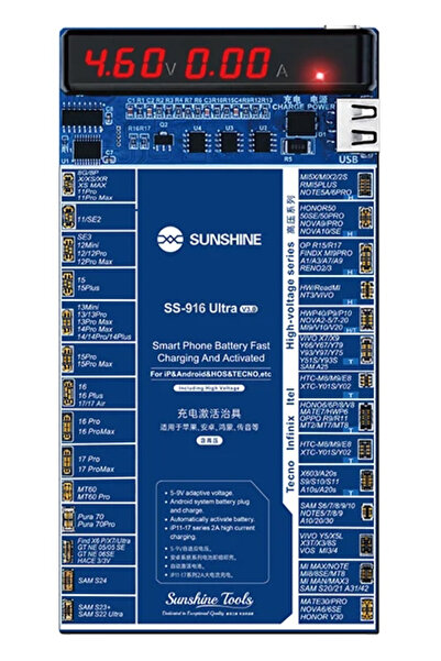 SUNSHINE tester μπαταριών SS-916 Ultra για Apple & Android smartphone, V3.0