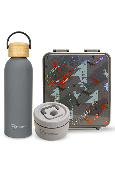 Hydrobrew Bento Lunch Box with Steel Food Jar & Double Wall Stainless Steel W...