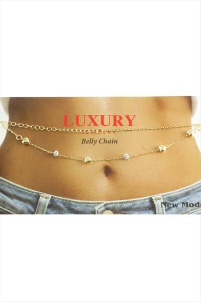 Marsilyan Heart Stone Waist Belly Chain Ilkel-Bjt940