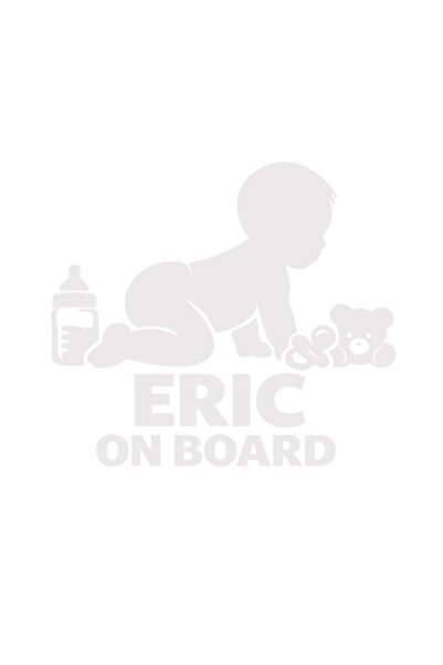 OEM Autocolant decorativ auto  "ERIC ON BOARD ", M2, 10cm, Alb