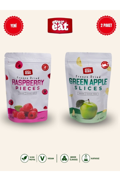 EverEat Raspberry-Apple Freeze Dry Fruit Chips 2-Pack Natural Healthy Snack