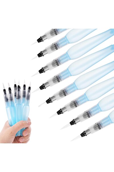 Arabest 8-Piece Refillable Watercolor Brush Pens, Water Brush Set for Paintin...