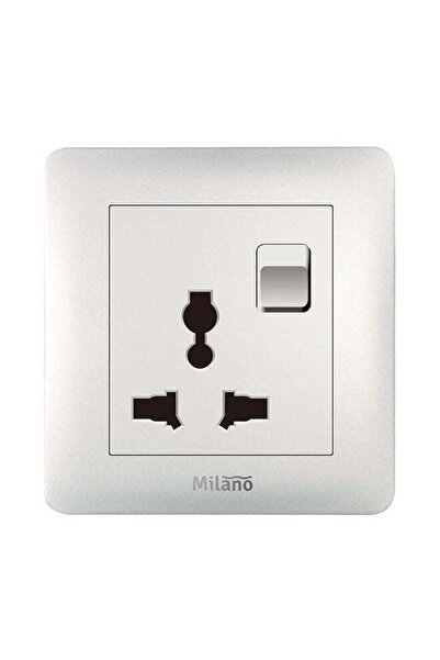 Milano 3 Pin Universal Socket With Switch Made With Polypropylene Colored In ...